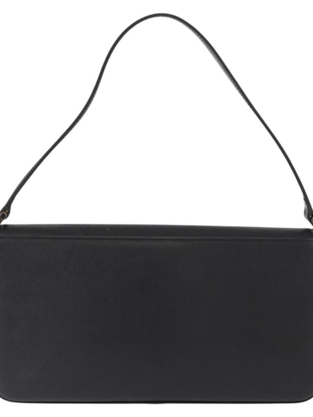 BURBERRY Shoulder Bag Leather Black Gold Auth BA9035 - Picture 3 of 16